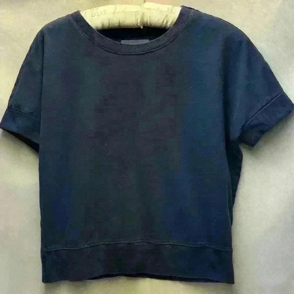 Anthropologie Tops - Anthropologie Cropped Tee Navy Blue Size XS Gently used